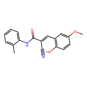 (2E)-2-cyano-3-(2-hydroxy-5-methoxyphenyl)-N-(2-methylphenyl)prop-2-enamide structure