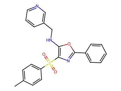 2-phenyl-N-(pyridin-3-ylmethyl)-4-tosyloxazol-5-amine structure