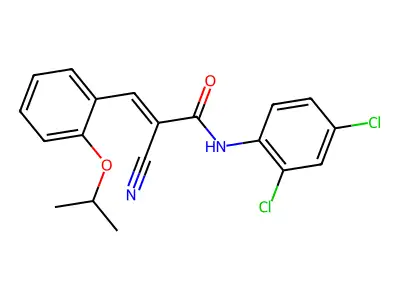 2-cyano-N-(2,4-dichlorophenyl)-3-[2-(propan-2-yloxy)phenyl]prop-2-enamide structure
