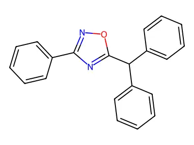 5-Benzhydryl-3-phenyl-1,2,4-oxadiazole structure