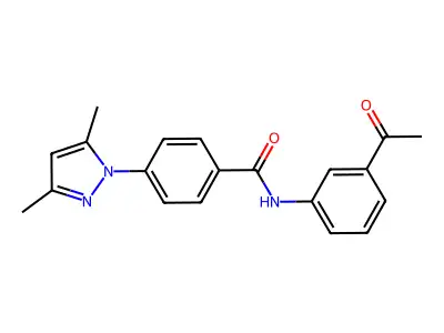 N-(3-acetylphenyl)-4-(3,5-dimethyl-1H-pyrazol-1-yl)benzamide structure