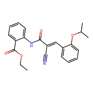 Ethyl 2-{2-cyano-3-[2-(propan-2-yloxy)phenyl]prop-2-enamido}benzoate structure