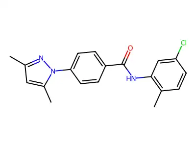 N-(5-chloro-2-methylphenyl)-4-(3,5-dimethyl-1H-pyrazol-1-yl)benzamide structure