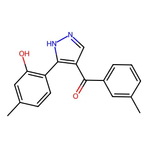 (3-(2-hydroxy-4-methylphenyl)-1H-pyrazol-4-yl)(m-tolyl)methanone structure