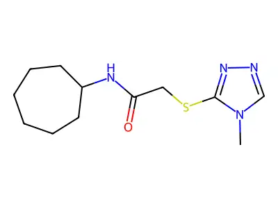 N-cycloheptyl-2-[(4-methyl-1,2,4-triazol-3-yl)sulfanyl]acetamide structure