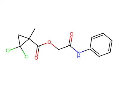 (2-Anilino-2-oxoethyl) 2,2-dichloro-1-methylcyclopropane-1-carboxylate structure