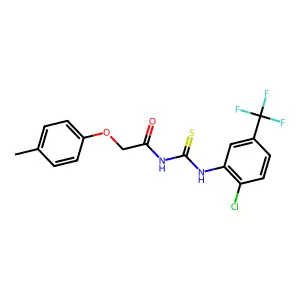N-[[2-chloro-5-(trifluoromethyl)phenyl]carbamothioyl]-2-(4-methylphenoxy)acetamide structure