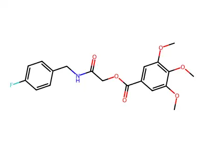 {[(4-Fluorophenyl)methyl]carbamoyl}methyl 3,4,5-trimethoxybenzoate structure