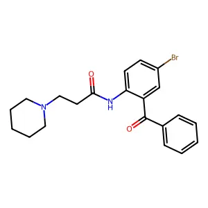 N-(2-benzoyl-4-bromophenyl)-3-(piperidin-1-yl)propanamide structure