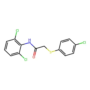 2-[(4-chlorophenyl)sulfanyl]-N-(2,6-dichlorophenyl)acetamide structure