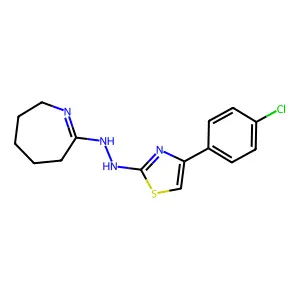 (2Z)-2-{2-[4-(4-chlorophenyl)-1,3-thiazol-2-yl]hydrazinylidene}azepane structure