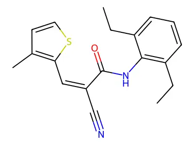 2-cyano-N-(2,6-diethylphenyl)-3-(3-methylthiophen-2-yl)prop-2-enamide structure