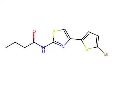 N-(4-(5-bromothiophen-2-yl)thiazol-2-yl)butyramide structure