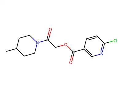 2-(4-Methylpiperidin-1-yl)-2-oxoethyl 6-chloropyridine-3-carboxylate structure
