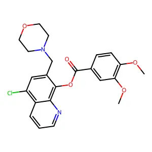 5-Chloro-7-(morpholin-4-ylmethyl)-8-quinolyl 3,4-dimethoxybenzoate structure