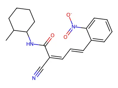 2-cyano-N-(2-methylcyclohexyl)-5-(2-nitrophenyl)penta-2,4-dienamide structure