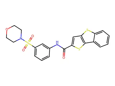 N-(3-morpholin-4-ylsulfonylphenyl)thieno[3,2-b][1]benzothiole-2-carboxamide structure