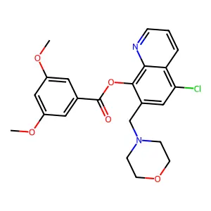 5-Chloro-7-(morpholin-4-ylmethyl)-8-quinolyl 3,5-dimethoxybenzoate structure