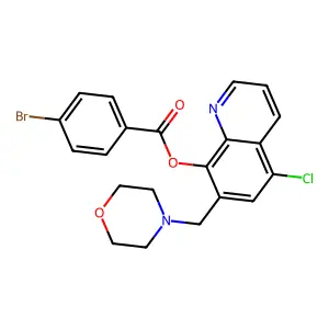 5-Chloro-7-(morpholin-4-ylmethyl)-8-quinolyl 4-bromobenzoate structure