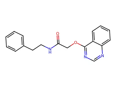N-(2-phenylethyl)-2-quinazolin-4-yloxyacetamide structure