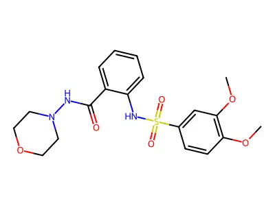 2-[(3,4-dimethoxyphenyl)sulfonylamino]-N-morpholin-4-ylbenzamide structure