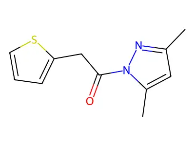 1-(3,5-dimethyl-1H-pyrazol-1-yl)-2-(thiophen-2-yl)ethan-1-one structure