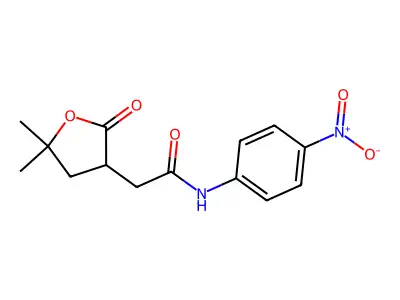 2-(5,5-dimethyl-2-oxooxolan-3-yl)-N-(4-nitrophenyl)acetamide structure