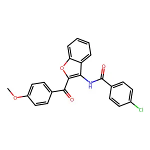 4-chloro-N-[2-(4-methoxybenzoyl)-1-benzofuran-3-yl]benzamide structure