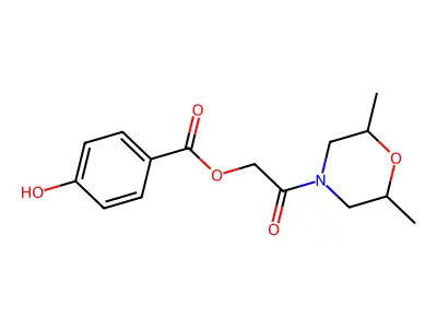[2-(2,6-Dimethylmorpholin-4-yl)-2-oxoethyl] 4-hydroxybenzoate structure