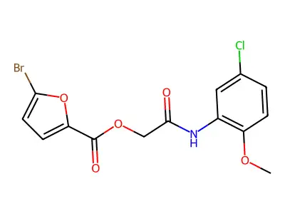 [2-(5-Chloro-2-methoxyanilino)-2-oxoethyl] 5-bromofuran-2-carboxylate structure