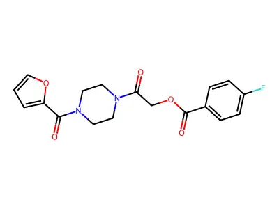 2-[4-(2-Furanylcarbonyl)-1-piperazinyl]-2-oxoethyl 4-fluorobenzoate structure