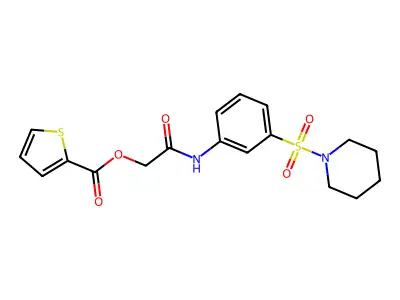 [2-Oxo-2-(3-piperidin-1-ylsulfonylanilino)ethyl] thiophene-2-carboxylate structure