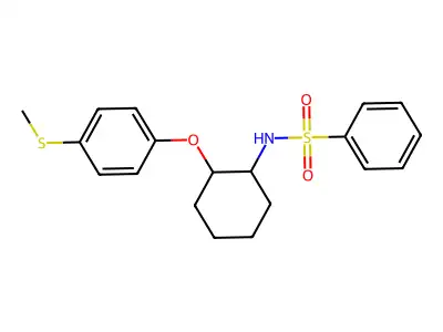 N-[2-(4-methylsulfanylphenoxy)cyclohexyl]benzenesulfonamide structure