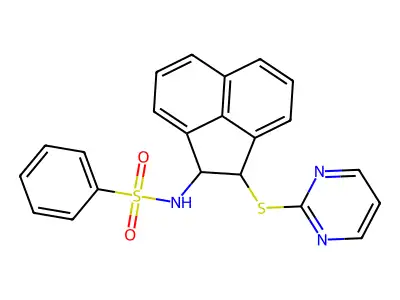 N-[2-(Pyrimidin-2-ylsulfanyl)-acenaphthen-1-yl]-benzenesulfonamide structure