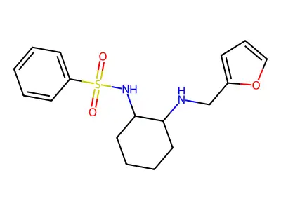 N-[2-(furan-2-ylmethylamino)cyclohexyl]benzenesulfonamide structure
