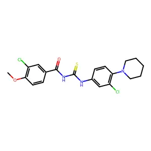 3-chloro-N-[(3-chloro-4-piperidin-1-ylphenyl)carbamothioyl]-4-methoxybenzamide structure