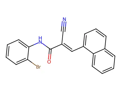 N-(2-bromophenyl)-2-cyano-3-(naphthalen-1-yl)prop-2-enamide structure