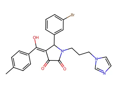 5-(3-bromophenyl)-3-hydroxy-1-[3-(1H-imidazol-1-yl)propyl]-4-(4-methylbenzoyl)-2,5-dihydro-1H-pyrrol-2-one structure
