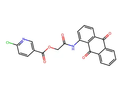 (9,10-dioxoanthracen-1-yl)carbamoylmethyl 6-chloropyridine-3-carboxylate structure