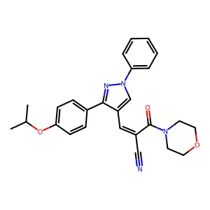 3-(3-(4-Isopropoxyphenyl)-1-phenyl-1H-pyrazol-4-yl)-2-(morpholine-4-carbonyl)acrylonitrile structure