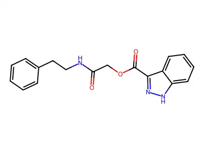 [2-oxo-2-(2-phenylethylamino)ethyl] 1H-indazole-3-carboxylate structure
