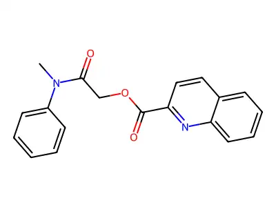 2-(Methyl(phenyl)amino)-2-oxoethyl quinoline-2-carboxylate structure