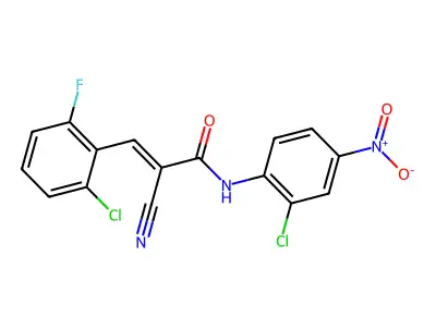 3-(2-chloro-6-fluorophenyl)-N-(2-chloro-4-nitrophenyl)-2-cyanoprop-2-enamide structure