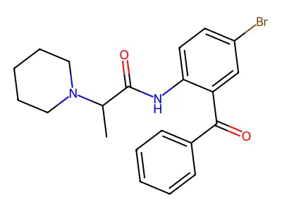 N-(2-benzoyl-4-bromophenyl)-2-(piperidin-1-yl)propanamide structure