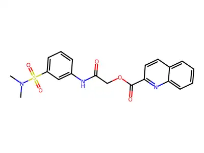 [2-[3-(Dimethylsulfamoyl)anilino]-2-oxoethyl] quinoline-2-carboxylate structure