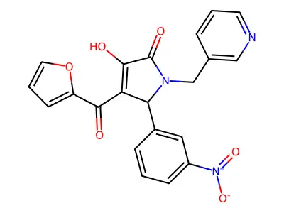 4-(2-Furoyl)-3-HO-5-(3-nitro-PH)-1-(3-pyridinyl-ME)-1,5-dihydro-2H-pyrrol-2-one structure