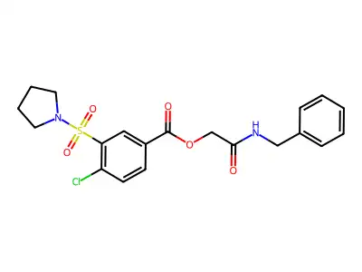 [2-(Benzylamino)-2-oxoethyl] 4-chloro-3-pyrrolidin-1-ylsulfonylbenzoate structure