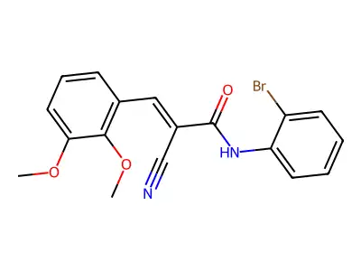 (E)-N-(2-bromophenyl)-2-cyano-3-(2,3-dimethoxyphenyl)prop-2-enamide structure