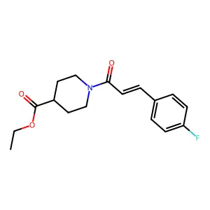 Ethyl 1-[3-(4-fluorophenyl)prop-2-enoyl]piperidine-4-carboxylate structure