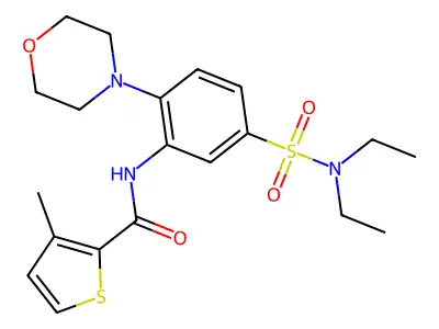 N-[5-(diethylsulfamoyl)-2-morpholin-4-ylphenyl]-3-methylthiophene-2-carboxamide structure
